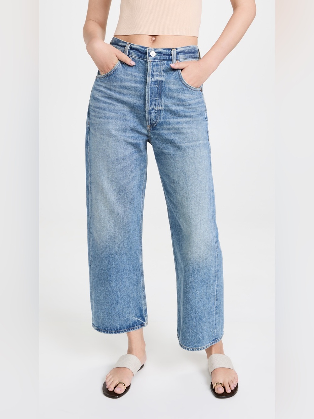 CITIZENS OF HUMANITY Gaucho Vintage Wide Leg Ankle Jeans Soda Pop Blue 23